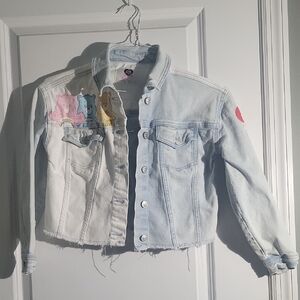 Justice KIDS Care Bears Light Blue Denim Jacket Size M
